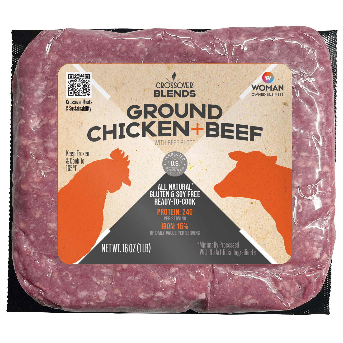 12 x 1 lb Crossover Blends Chicken & Beef Bricks