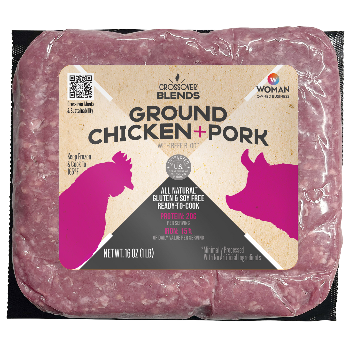 12 x 1 lb Crossover Blends Chicken & Pork Bricks