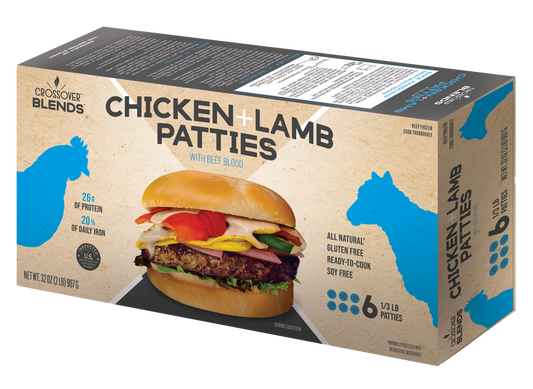 Foodservice: Crossover Blends<sup>TM</sup> Chicken & Lamb   60 x 1/3 lb burgers (20 lbs) with free shipping